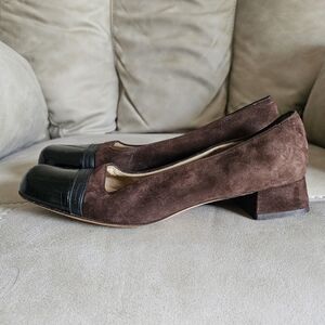 Salvatore Ferragamo VTG Elegant Classy Brown Suede‎ Women's Shoes Size 8
